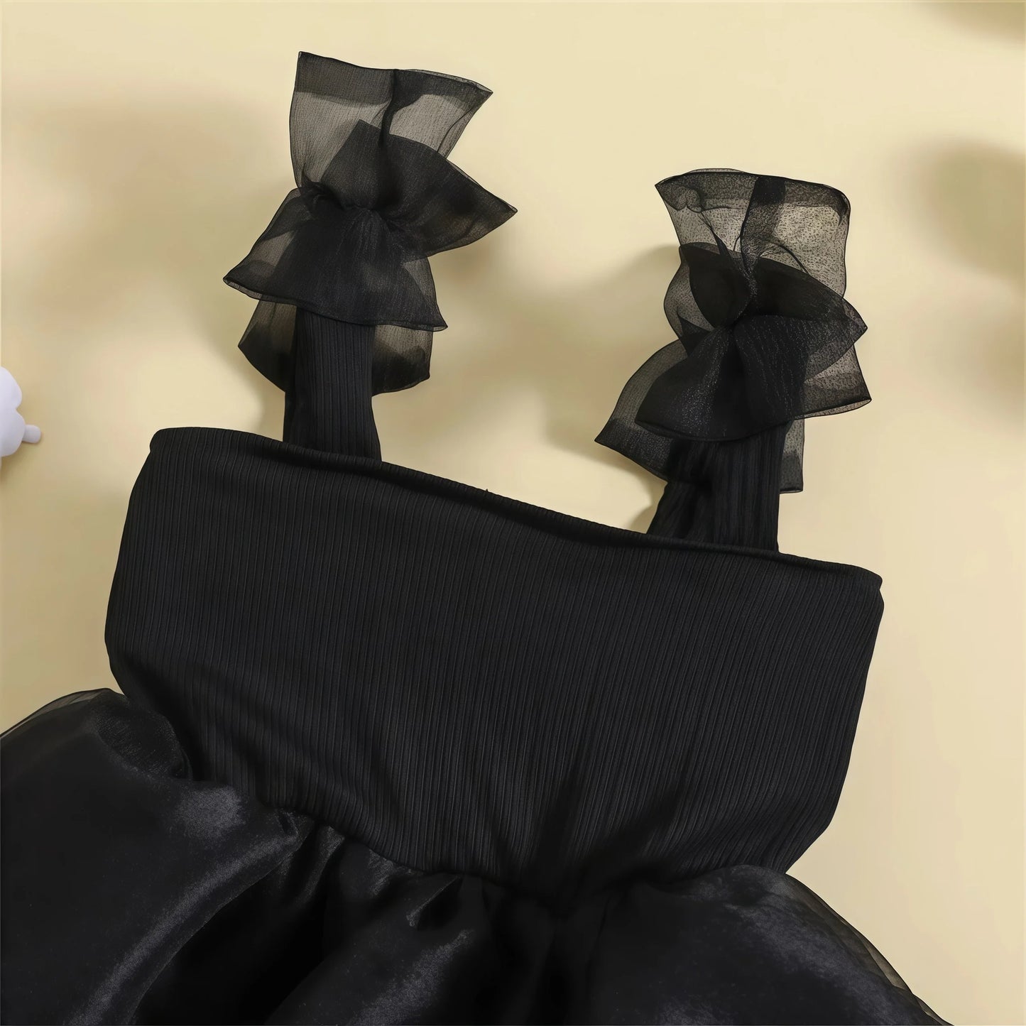 Summer Baby Tulle Pageant Wedding Party Girls Big Bow Sleeve Dress For Children 1 Year Birthday Baptism Formal Evening Vestidos