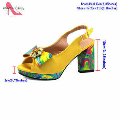 Red Color Italian Design Shoes Matching Bag Set Super High Heels Pumps for Garden Party