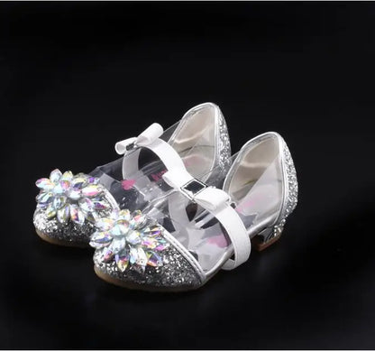 Fashion Cinderella Crystal Bright Diamond Shoes Girl Princess Single Shoes Girl Performance High Heels Shoes