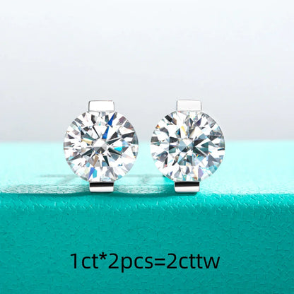 1cttw-6cttw Moissanites Earrings 925 Sterling Silver D Color VVS1 Moissanite Classic Stud Earrings for Woman Jewelry