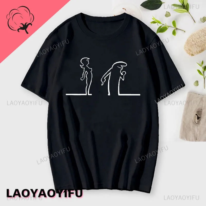 La Linea The Line Osvaldo Cavandoli TV Men Women Style Streetwear Tee Fashion Cotton T Shirt Round Neck Casual Summer Camiseta