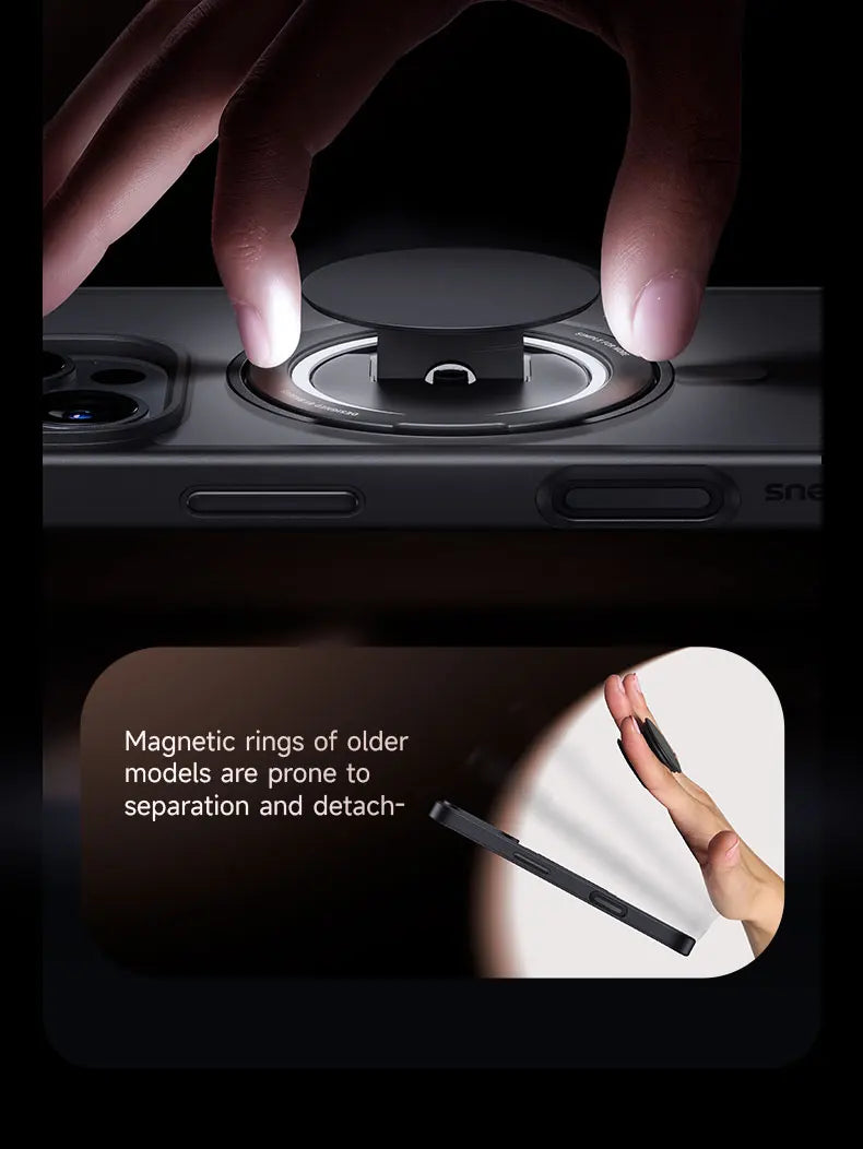 Stand Phone Case For iPhone 16 Pro Max MagSafe Magnetic Case With 360° Rotating Ring Bracket Anti-Drop Protection Cover