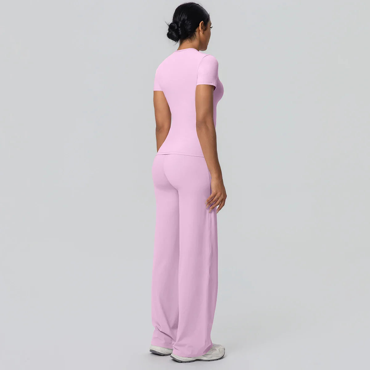 Fitness Sports Workout Yoga Set for Women Naked Feel Slim Casual Workout Top T-Shirt Quick Drying Push Up Running Pants Yoga Set