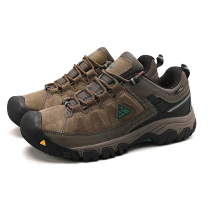 High Quality Men Hiking Shoes Durable Leather Climbing Shoes Outdoor Walking Sneakers Rubber Sole Factory Outlet