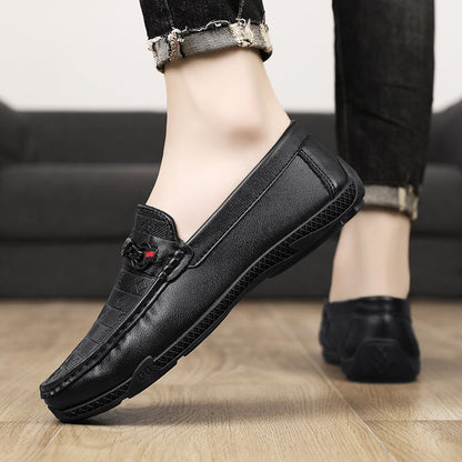 Fashion Leather Men Casual Shoes Slip on Formal Loafers Luxury Brand Comfortable Men Italian Soft Male Driving Shoes