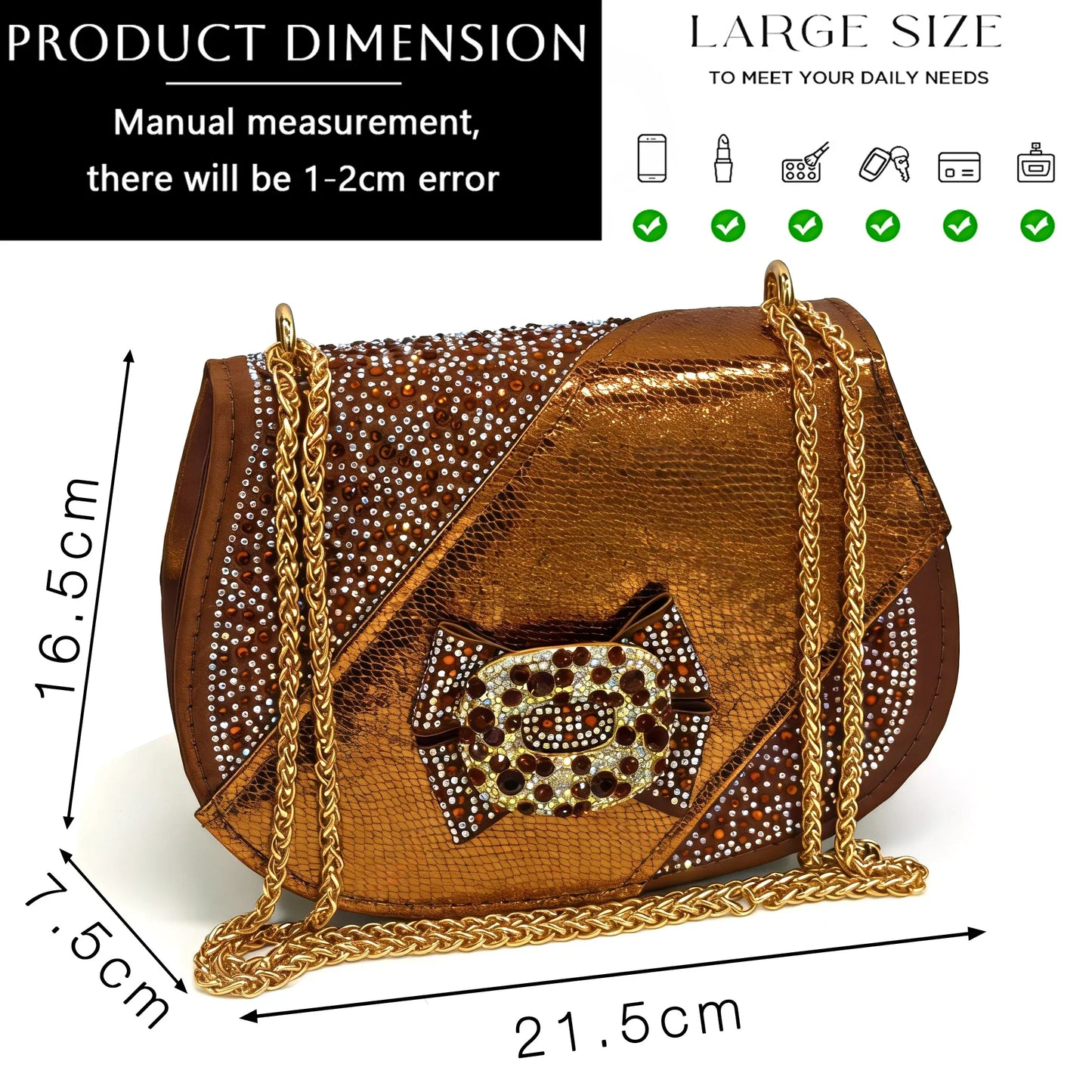 Elegant Women's Rhinestone Peep Toe High Heels Sandals - Italian Design with Matching Bags in Brown Color