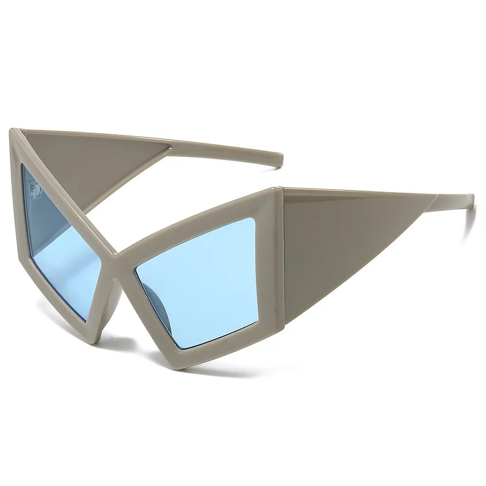 Fashion Oversized Cat Eye Sunglasses Women Red Shades UV400 Retro Gradient Men Wide Legs Sun Glasses