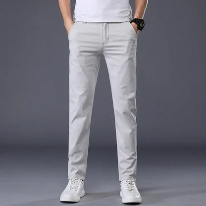 7 Colors Summer Thin Men's Casual Pants Stretch Cotton Slim Fashion Business Trousers High Quality Male Clothes