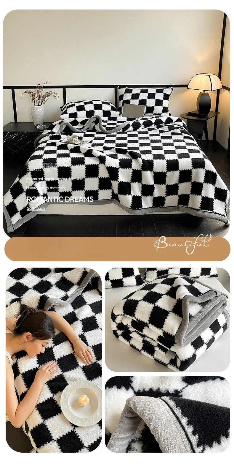 New Grade A Half-sided Velvet Autumn Winter Keep Warm Blankets for Bed Soft Fluffy Warmth Sofa Blanket Shawl Napping Blankets