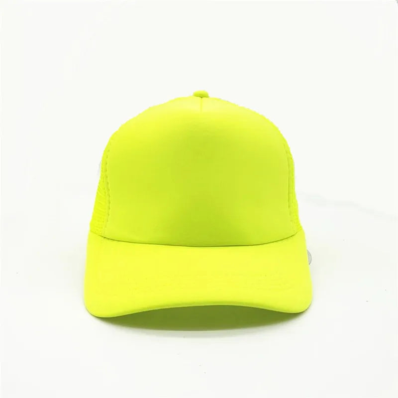 50 Color Unisex SummerTrucker Hat For Adult Net Baseball Cap Men Women Polyester Blank Mesh Adjustable Sun Hat Visor