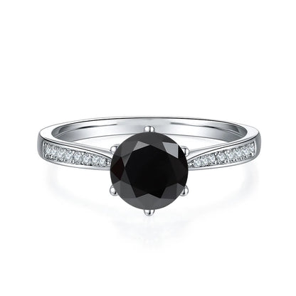 1ct 6.5mm Red Blue Pink Yellow Green Purple Black Moissanite Ring Sterling 925 Silver Wedding Party Band for Women Gifts