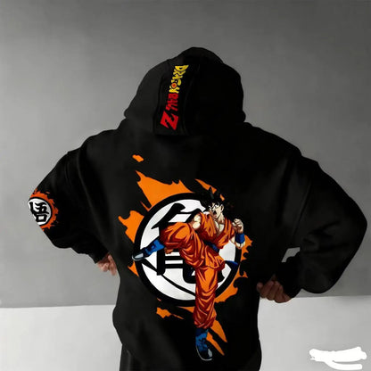 Men Anime Clothes Dragon Ball Z Hoodie Goku Saiyan Loose Fit Big Size 5XL 6XL Casual Streetwear