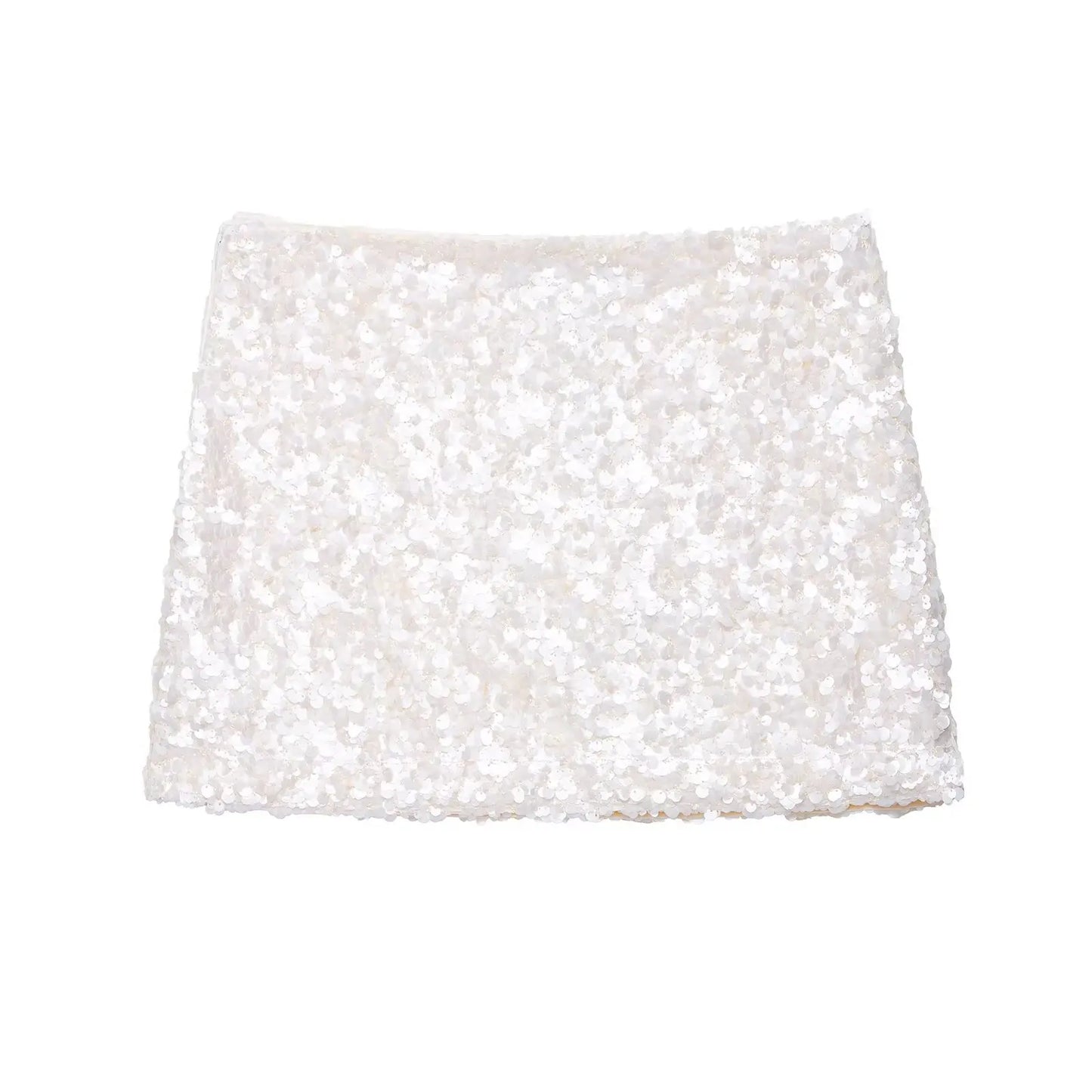 Women Y2K With Sequined Solid A-Line Mini Skirt Side Zipper High Waist Female Chic Lady Casual Skirts