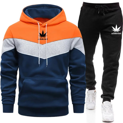 Hot Sales Mens Tracksuit Printed Casual Tricolor Sweatshirts High Quality Sports Jogging Man Clothing Single Piece Hoodie Pants