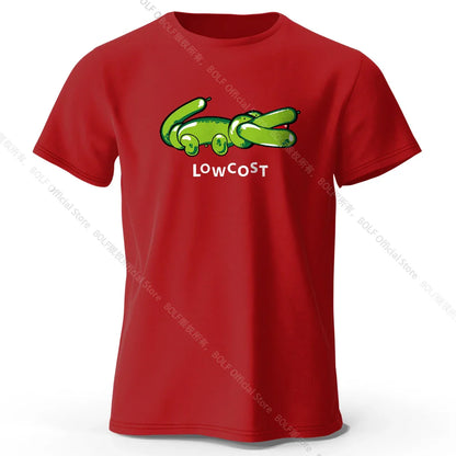 Men's Joke The Lowcost Printed T-Shirt 100% Cotton Oversized Funny Graphic Tees for Women Summer Tops Casual Streetwear