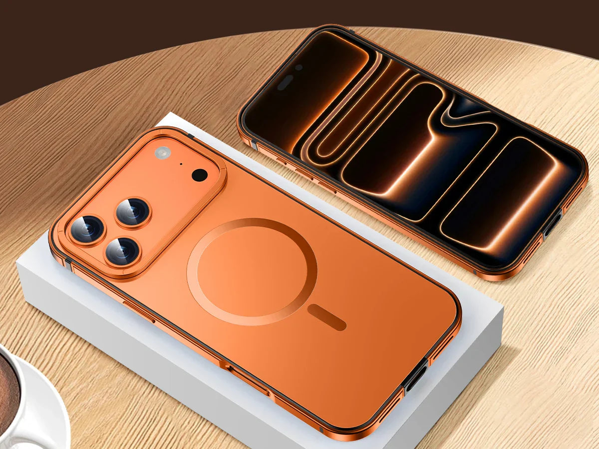 Suitable Magsafe Case for IPhone 17Pro Max 12 13 14 15 16 17Air Plus Alloy Frame Heavy Protection Phone Case
