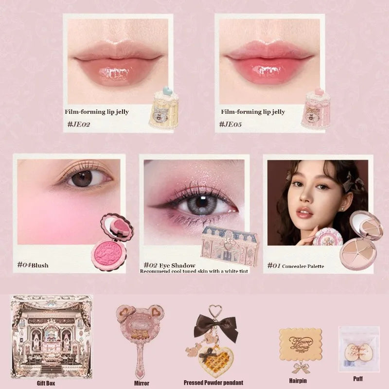 SWEETIE BEAR Makeup Box Gift Set All In One Perfume Shimmer Eye Shadow Palette Blush Lip Jelly Box 10 PCS