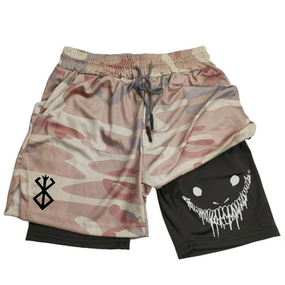2 in 1 Sports Shorts Men Fitness Gym Training Quick Dry Shorts Workout Jogging