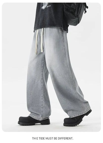 Straight Jeans 2026 New Men's Clothes Wide-leg Baggy Casual Trousers Fashion Hip-hop Loose Jeans Streetwear Male