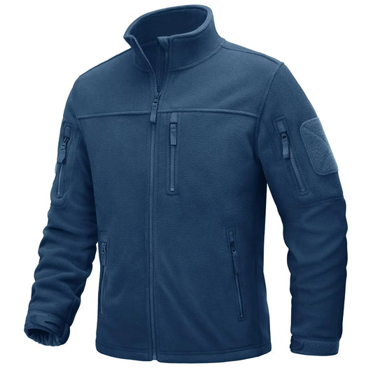 Men's Fleece Jackets Fall Winter Cold Weather Thermal Safari Jackets Windproof Full Zip Jackets Field Work Outwear