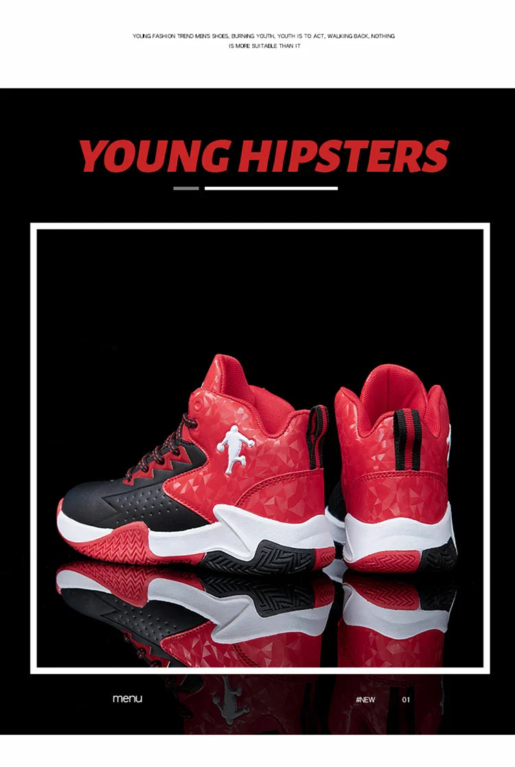 Fashion Brand Basketball Shoes Boy Kid Trainers Non-slip Children's Sports Shoes Outdoor Leather Basketball Sneakers Kids Girls
