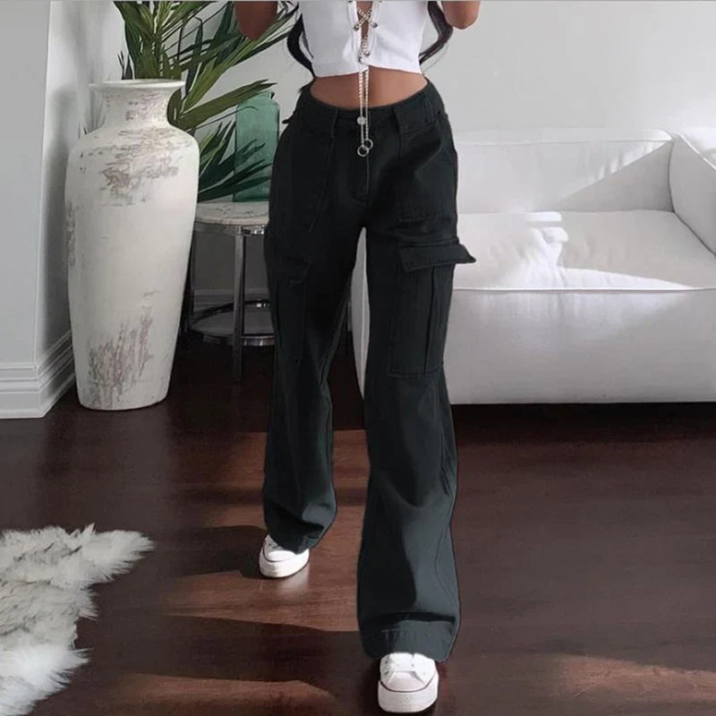 Women Wide Leg Baggy Brown Jeans