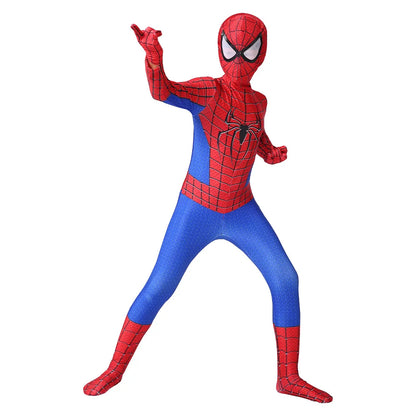 New Remy Jumpsuit with Halloween Superhero Web Spider Mask Costume for Boys Girls Soft Breathable Fabric Party Dress Up Cosplay