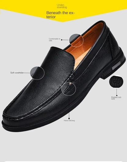 Genuine Leather Men's Shoes Classics Business Dress Shoes Moccasins Slip on Loafers Driving Shoes for Men Casual Shoe Big SIze48