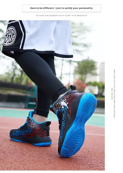 New Children's Sports Shoes Medium and Large Children's Mesh Boys Training Shoes Boys Basketball Footwear 2024 Spring and Summer