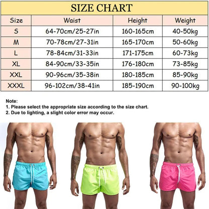Quick Dry Men's Beach Shorts Summer Swimwear Boardshorts Male Casual Surfing Trunks Elastic Waist Beachwear