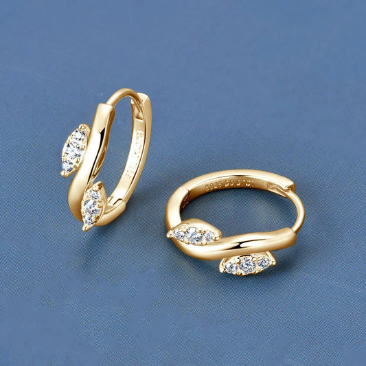 1.5cm Wedding Moissanite Hoop Earrings for Women Luxury Quality Jewelry 100% 925 Sterling Silver Earring Lab Diamond
