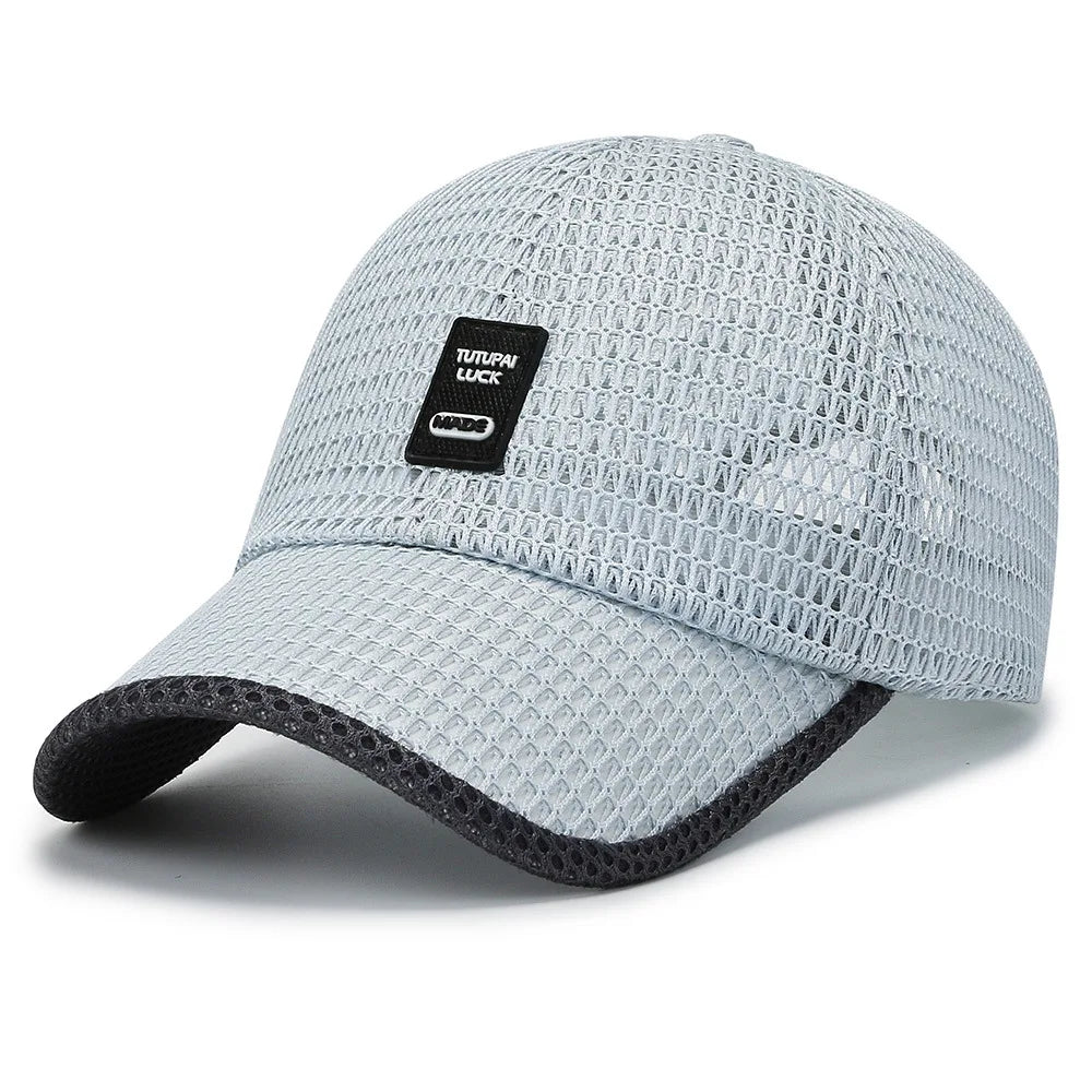 Men's Mesh Baseball Cap Breathable Summer Caps Dad Hat Outdoor Fishing Hats Bone Gorras Snapback Trucker Cap