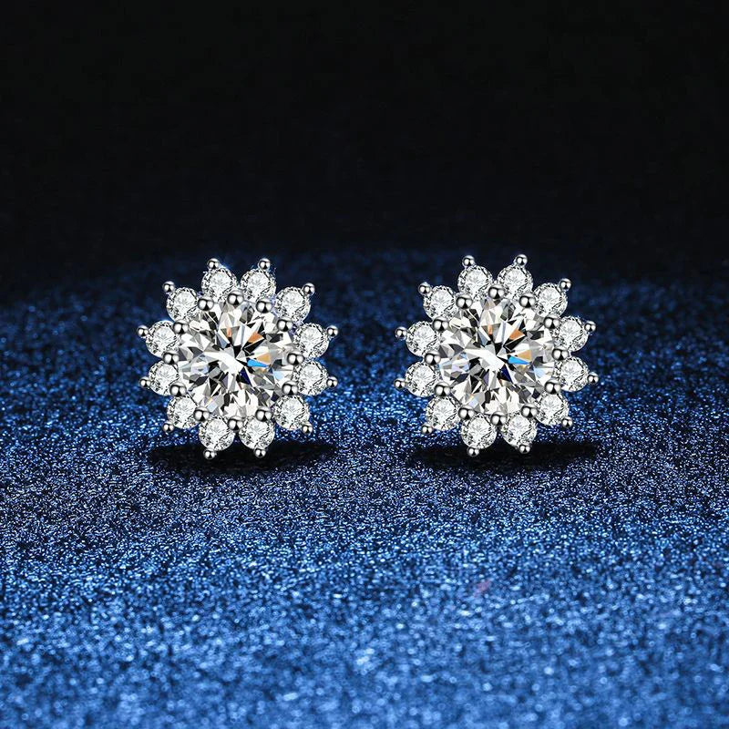1CT Moissanite Earring For Women Girl 925 Sterling Silver Sparkling Diamond Ear Studs Wedding Engagement Jewelry Gift