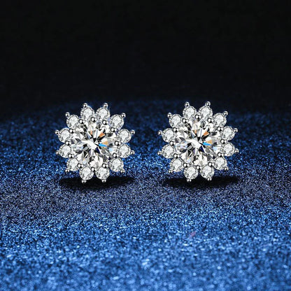 1CT Moissanite Earring For Women Girl 925 Sterling Silver Sparkling Diamond Ear Studs Wedding Engagement Jewelry Gift
