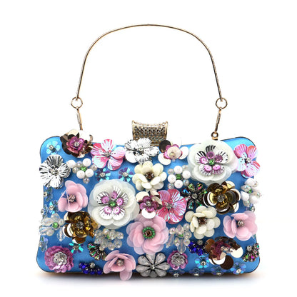 Fashion Women Bags Flower Diamonds Embroidery Small Clutch Luxury Lady Handbags Evening Bags New Arrival Chain Shoulder Purse