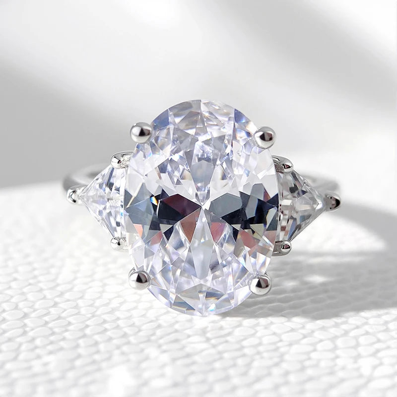 9CTTW Doveggs Full Moissanite Rings for Women Wedding Luxury Lab Diamond Jewelry S925 Sterling Silver Plated 18k Ring