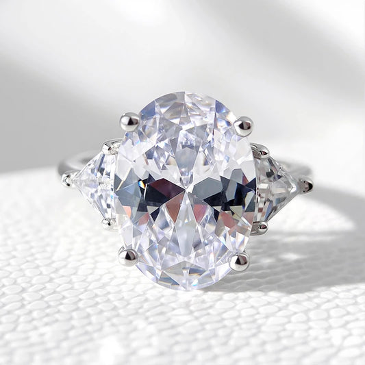 9CTTW Doveggs Full Moissanite Rings for Women Wedding Luxury Lab Diamond Jewelry S925 Sterling Silver Plated 18k Ring