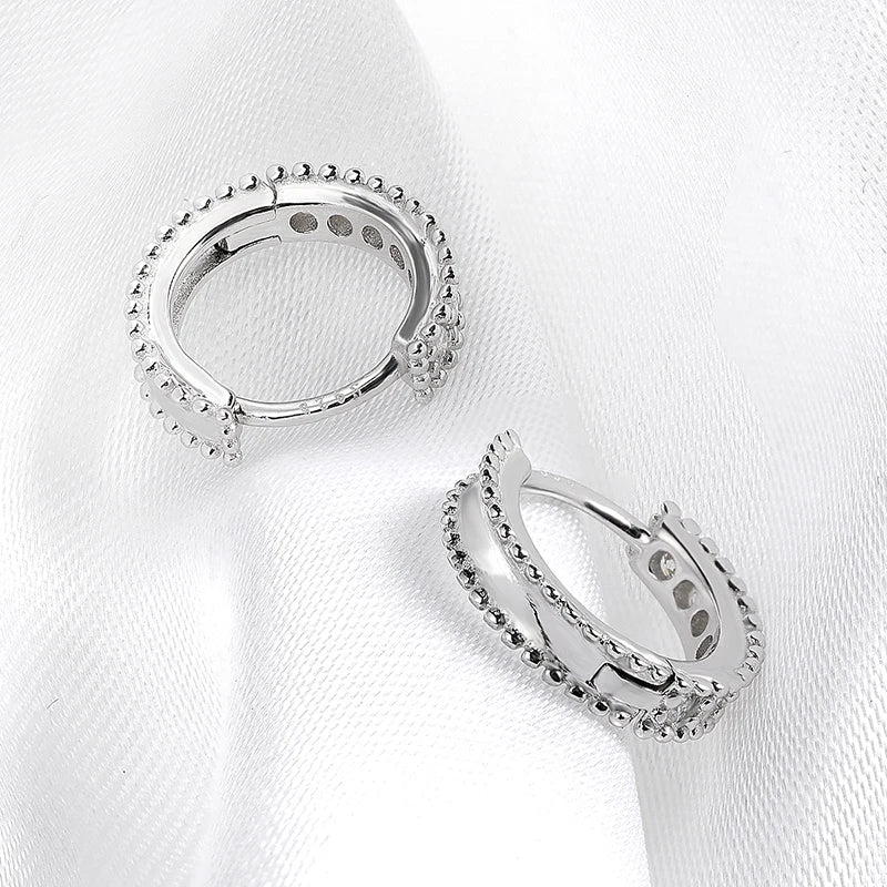 D Color 0.14ct Moissanite Hoop Earring for Women Simulation Diamonds Earring S925 Silver  Wedding Birthday Valentine Gift