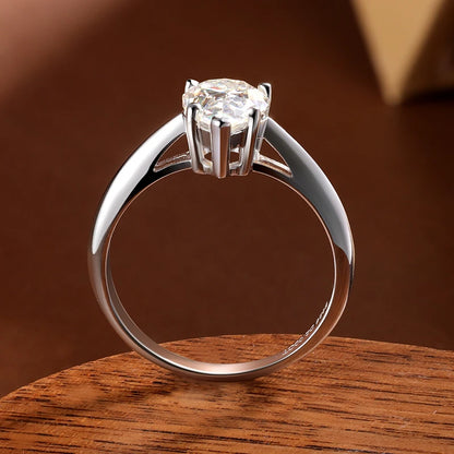 7*10mm 2ct Pear Cut Moissanite Solitaire Rings for Women D VVS1 Lab Diamond Fine Jewelry Solid 925 Silver Wedding Ring