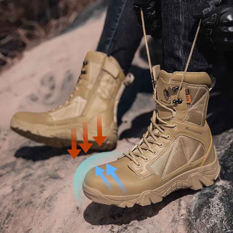 High-Top Anti-Smashing Work Boots Outdoor Waterproof Safety Shoes Steel Toe Non Slip Men's Boots Fashion Protective Men Shoes