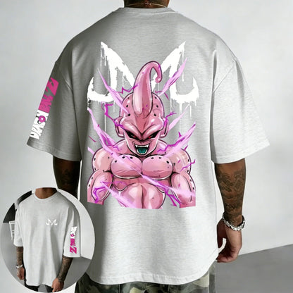 T-shirt Summer New Majin Buu Printed Men's Street Hip Hop Oversized Casual Short Sleeve Top