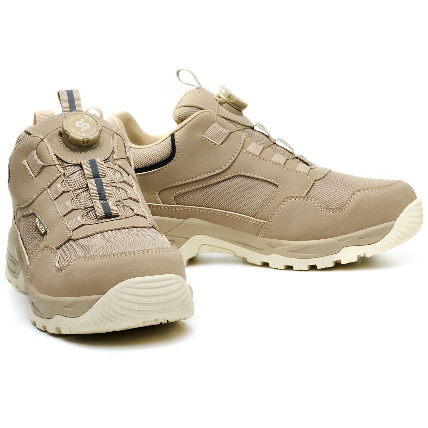 Men's Safety Shoes Steel Toe Anti- Crush Kevlar Rubber Non- Slip Bottom Fashion Button Style Work Shoes