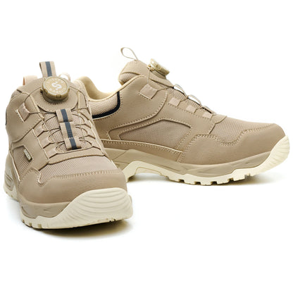 Men's Safety Shoes Steel Toe Anti- Crush Kevlar Rubber Non- Slip Bottom Fashion Button Style Work Shoes