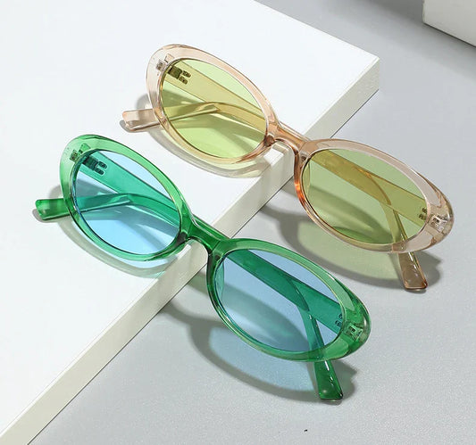 Retro Vintage Oval Sunglasses Woman 2024 Brand Designer Round Sun Glasses Men UV400 Punk Style Luxury Eyewear Female Oculus
