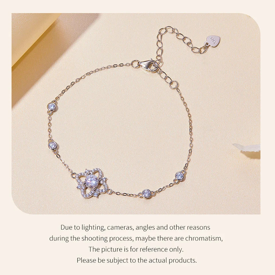 D Color VVS1 EX 0.5CT Moissanite Bracelet for Women Valentine's Day Gift 925 Sterling Silver Shining Fine Jewelry MSB004