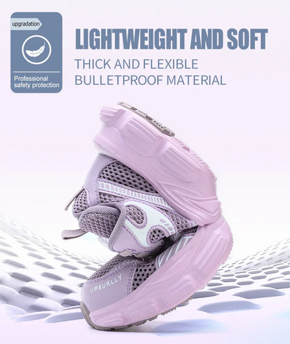 Summer button women's steel head safety shoes Smashing breathable upper Workshop factory women's work shoes