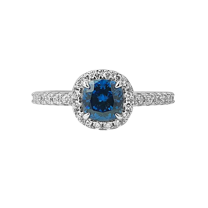 European and American retro princess square 925 silver ring inlaid with high carbon diamonds niche light luxury, daily exquisite