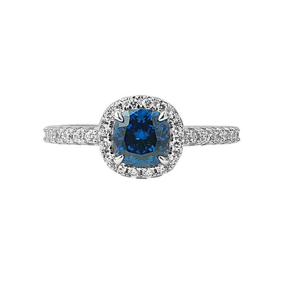 European and American retro princess square 925 silver ring inlaid with high carbon diamonds niche light luxury, daily exquisite