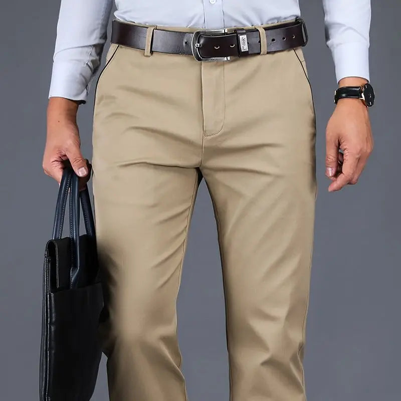 Men's Business Casual Pants Spring Summer Elastic Trousers Office Suit Pant Quick Dry Formal Stretch Pant Breathable Comfortable