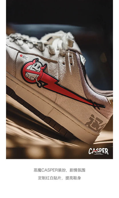 Fashion Men's Sports Shoes Retro Niche Design Punk Style Street Skateboard Shoes Sports Casual Shoes Plaid Men's Shoes